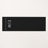 Zwart-wit Minimalistisch Modern Monogram Yogamat (Voorkant (horizontaal))