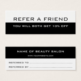 Zwart wit minimalistisch modern Referral Kaart