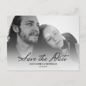 Zwart Wit Minimalistisch Modern Save the Date Foto Aankondigingskaart (Voorkant)