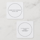 Zwart wit, minimalistisch, modern vierkante visitekaartje (Voorkant / Achterkant)