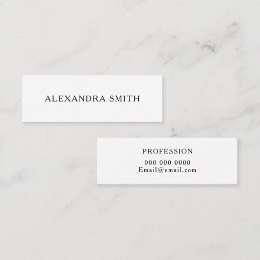 Zwart-wit, minimalistisch modern visitekaartje (Voorkant / Achterkant)