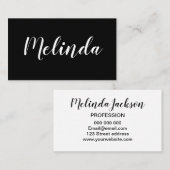 Zwart-wit, minimalistisch modern visitekaartje (Voorkant / Achterkant)