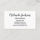 Zwart-wit, minimalistisch modern visitekaartje (Achterkant)