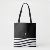 Zwart-wit minimalistisch monogram gestreept Tas (Voorkant)