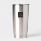 Zwart-wit minimalistisch monogram Initialen Geïsoleerde Drinkbeker (Links)