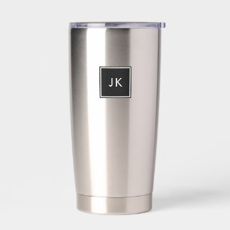 Zwart-wit minimalistisch monogram Initialen Geïsoleerde Drinkbeker
