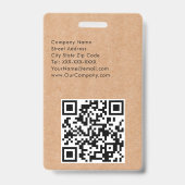 Zwart-wit Minimalistisch Monogram op Kraft Badge (Achterkant)