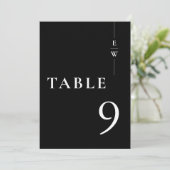 Zwart-wit minimalistisch monogram tafelnummer (Staand voorkant)