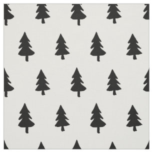 Zwart wit, minimalistisch PINE TREE CHRISTMAS CUST Stof