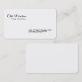 Zwart-wit minimalistisch platte, eenvoudige modern visitekaartje (Voorkant / Achterkant)