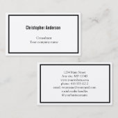 Zwart Wit Minimalistisch Professioneel Zakelijk Visitekaartje (Voorkant / Achterkant)