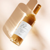 Zwart & Wit Minimalistisch "Proost op Liefde" Brui Wijn Etiket