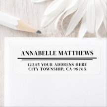 Zwart Wit Minimalistisch Retouradres