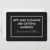 Zwart-wit minimalistisch Save The Date (Achterkant)