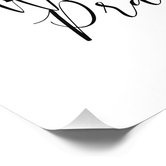 Zwart-wit, minimalistisch script Art Baby Boy Foto Afdruk (Hoek)