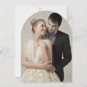 Zwart wit minimalistisch script boog foto bruiloft kaart (Achterkant)