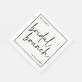 Zwart-wit Minimalistisch Script Bridal Brunch Servet (Hoek)