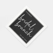 Zwart-wit Minimalistisch Script Bridal Brunch Servet (Hoek)