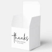 Zwart & Wit Minimalistisch Script Bruidsdouche Vie Bedankdoosjes (Geopend)