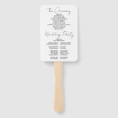 Zwart-wit minimalistisch script bruiloft programma handwaaier (Achterkant)