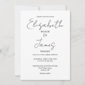 Zwart-wit minimalistisch script foto bruiloft kaart (Voorkant)