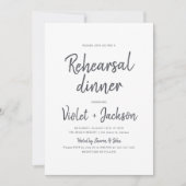 Zwart-wit minimalistisch script repetitie diner kaart (Voorkant)