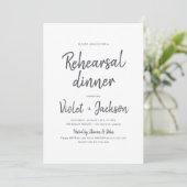 Zwart-wit minimalistisch script repetitie diner kaart (Staand voorkant)