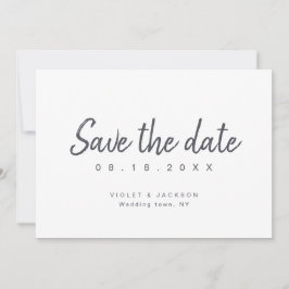 Zwart-wit minimalistisch script save the date