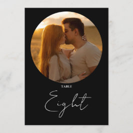 Zwart-Wit Minimalistisch Script Tafelnummer
