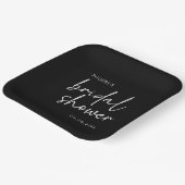 Zwart-wit Minimalistisch Script Vrijgezellenfeest Papieren Bordje (Gebogen)