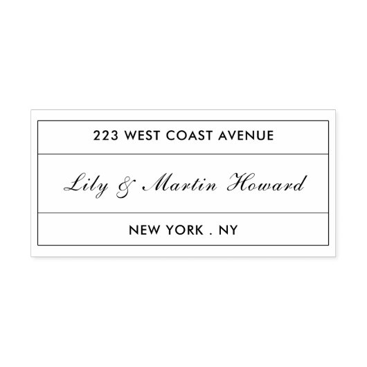 Zwart-wit minimalistisch script zelfinktende stempel (Design)