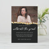 zwart-wit minimalistisch senior Afstuderen Kaart (Staand voorkant)