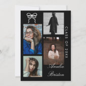 zwart-wit minimalistisch senior Afstuderen Kaart (Achterkant)