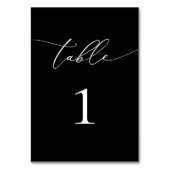 Zwart-wit minimalistisch tabelnummer kaart (Voorkant)
