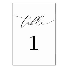 Zwart-wit minimalistisch tabelnummer kaart