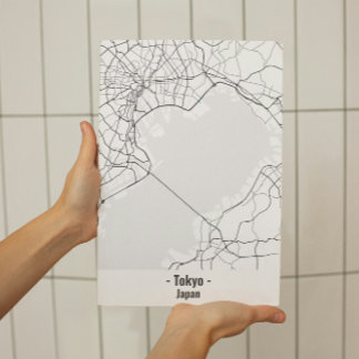 Zwart-wit minimalistisch Tokyo City Poster