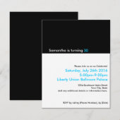 Zwart-wit minimalistisch verjaardagsfeest kaart (Voorkant / Achterkant)