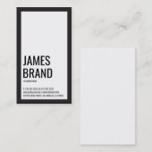 Zwart-wit minimalistisch vet visitekaartje (Voorkant / Achterkant)