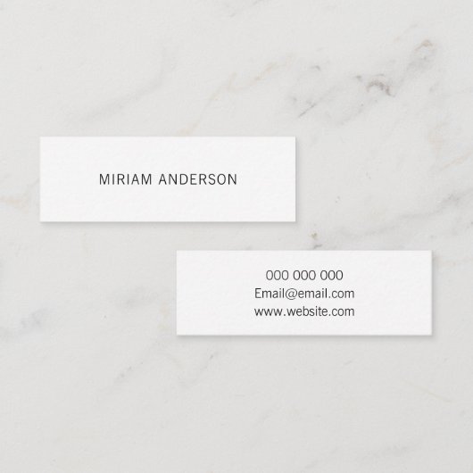 Zwart-wit minimalistisch visitekaartje (Voorkant / Achterkant)