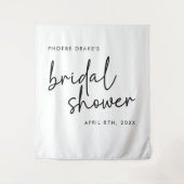 Zwart-wit minimalistisch Vrijgezellenfeest achterg Wandkleed (Voorkant)