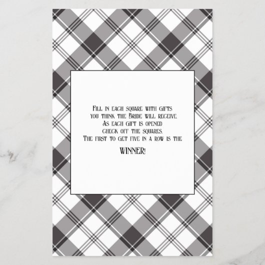 Zwart-wit minimalistisch Vrijgezellenfeest bingo Flyer (Achterkant)