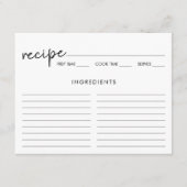 Zwart & Wit Minimalistisch Vrijgezellenfeest Recep Informatiekaartje (Voorkant)