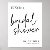 Zwart-wit minimalistisch Vrijgezellenfeest welkom Poster (Voorkant)