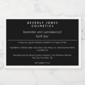 Zwart & wit minimalistisch waterdicht zeepdooslabe voedselcontainer etiket (Enkel label)