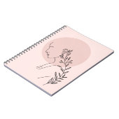 Zwart & Wit Minimalistisch Woman Line Art Poster Notitieboek (Linkerzijde)