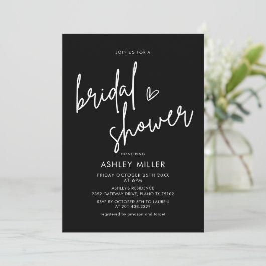 Zwart-wit minimalistisch zwart Vrijgezellenfeest Kaart (Staand voorkant)