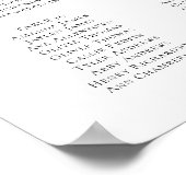 Zwart-wit minimalistische 20 tafel print of digita (Hoek)