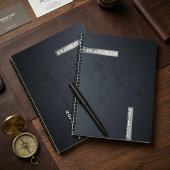 Zwart-wit minimalistische aangepaste naam notitieboek