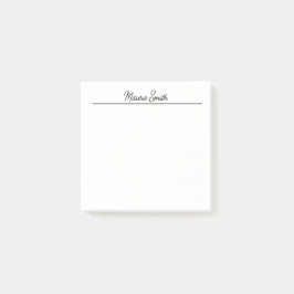 Zwart-wit minimalistische aangepaste naam post-it® notes