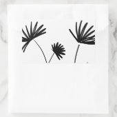 Zwart-wit minimalistische abstracte bloemen rechthoekige sticker (Tas)